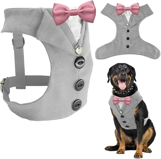 AVERYDAY Dog Tuxedo for Wedding Outfit, Dog Suit and Tie Costumes for Birthday, Halloween, Cosplay, Christmas Party, Pet Formal Wear with Bowtie, Tux for Medium Large Dogs, Bulldog, Labrador, Husky