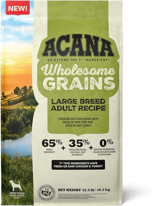 ACANA Wholesome Grains Dry Dog Food Large Breed Adult Recipe 22.5lb Bag