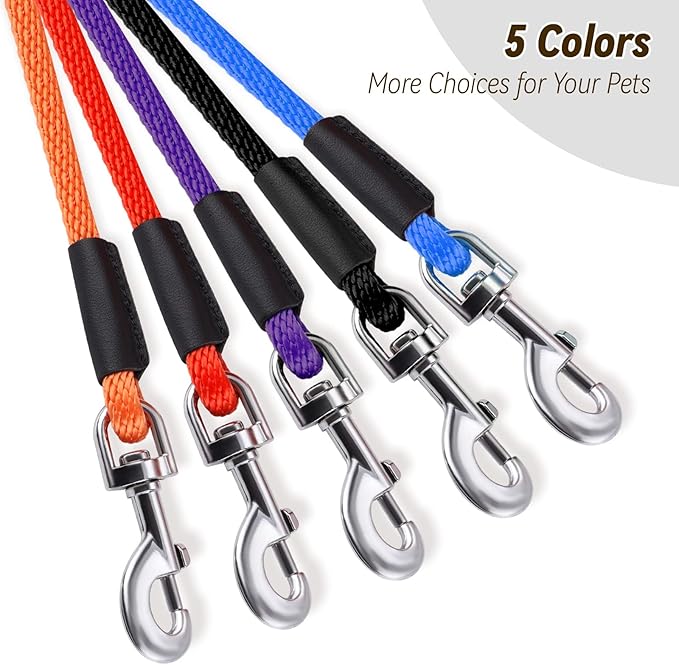 lynxking Check Cord Dog Leash Long Lead Training Tracking Line Comfortable Handle Heavy Duty Puppy Rope 15ft for Small Medium Large Dog