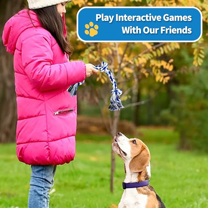 [2 Pack] Dog Rope Toys, Dog Chew Toy for Medium and Small Dogs, 3 Knots Heavy Duty Puppy Rope Toy, 100% Cotton Tug of War Dog Toys for Boredom, Teeth Cleaning