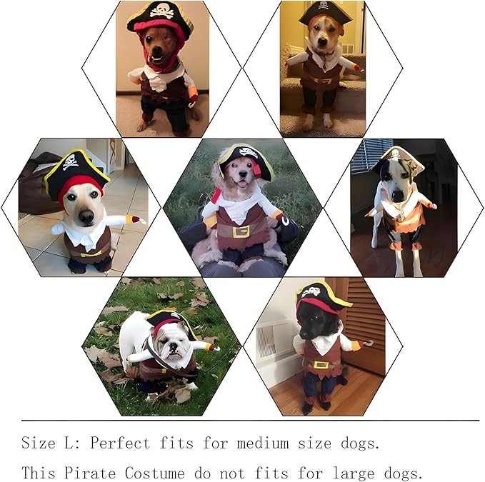 NACOCO Pet Dog Costume Pirates of The Caribbean Style (Large)