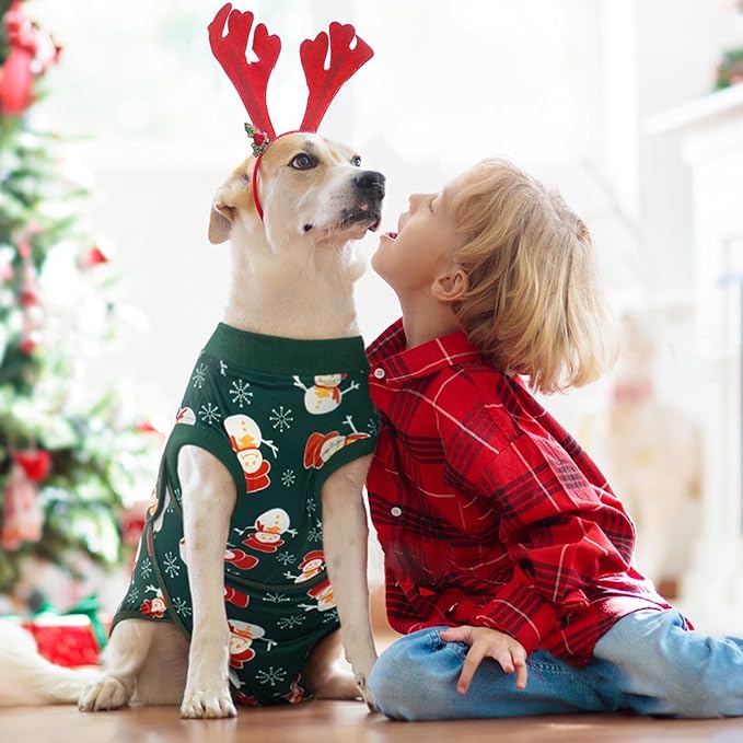 Kuoser Dog Surgery Recovery Suit, Doggie Surgical Bodysuit for Female Male Dogs, Pet Anti Licking Shirt for Spay Neuter Dog Cone Alternative