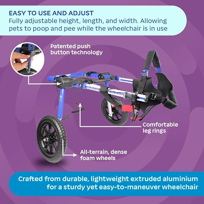 Dog Wheelchair - for Large Dogs 70-180 Pounds - Veterinarian Approved - Dog Wheelchair for Back Legs