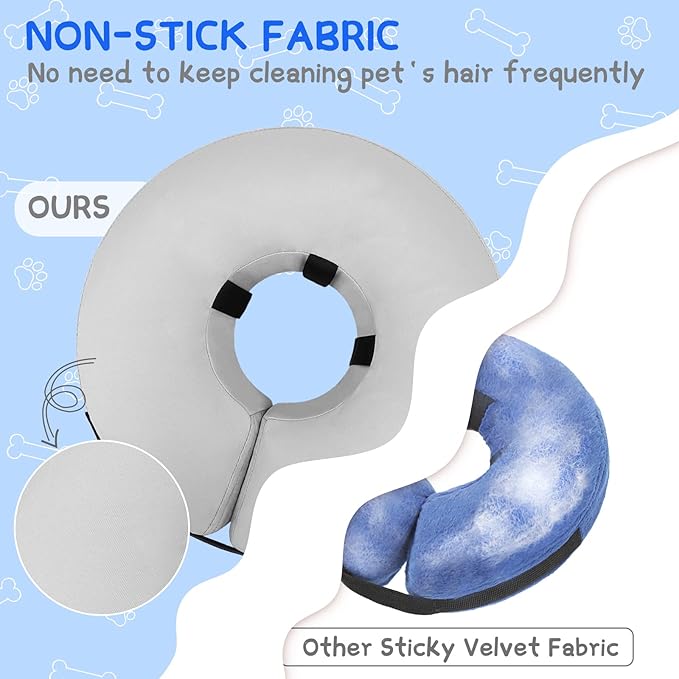 Supet Inflatable Dog Cone Collar Alternative After Surgery, Dog Neck Donut Collar Recovery E Collar for Neuter, Soft Pet Cone for Small Medium Large Dogs