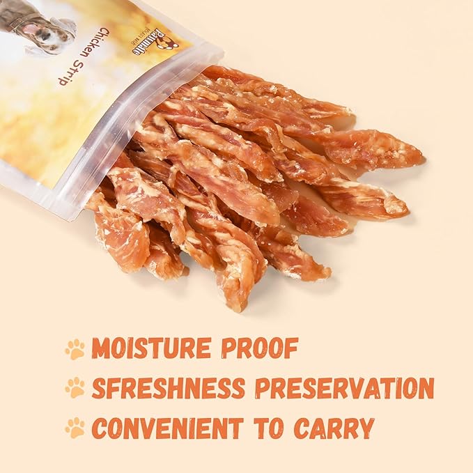 Dog Treats Chicken Jerky Strips for Dogs, Natural Healthy Dog Jekry with Taurine, Real Chicken Twists High Protain Low Fat, Training Rewards Treats for Small Medium Large Dogs 10.6oz