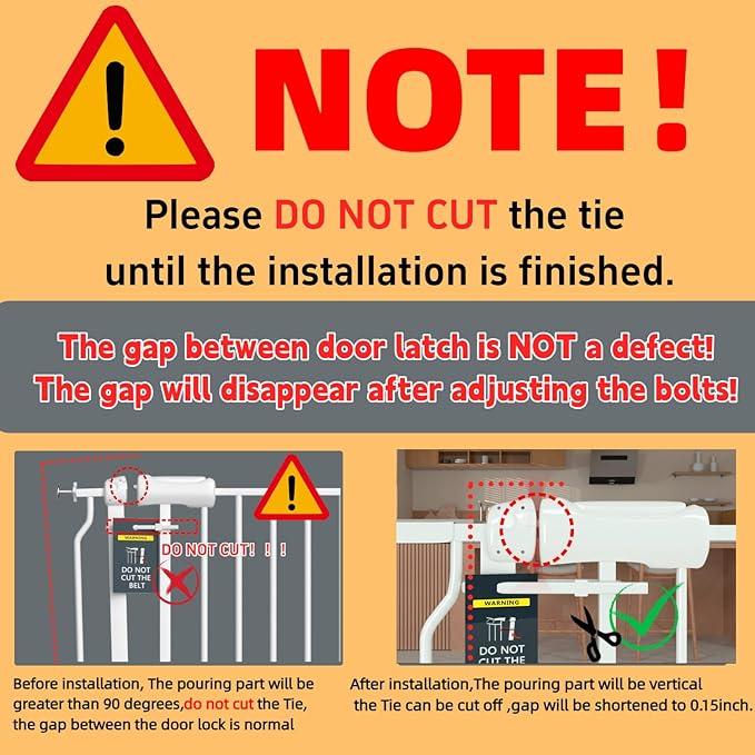 TSAYAWA Walk Through Baby Gate with Door, 48.1-52.7 Inch Wide Presure Mounted No Drill Metal Auto Close Child Gate for Stair Doorway - Indoor Outdoor Safty Gate for Toddler Dog Doggie, White