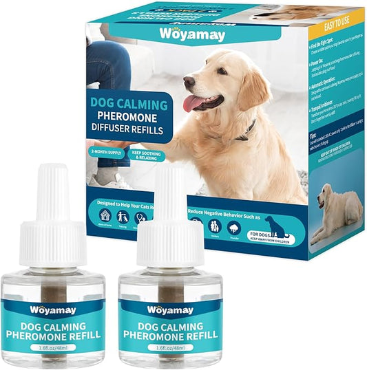 Dog Calming Diffuser Refills - Dog Pheromones Calming Diffuser for Dogs Relieve Anxiety & Stress, 2-Month Supply Dog Pheromone Diffuser Refills (Fits All Common Diffuser Heads)