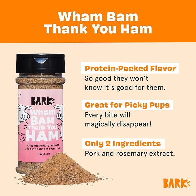 Barkbox Pork Dog Treat Topper High Protein Limited Ingredient Meal Mixer, All Life Stages and Rosemary Extract for Large & Small Breeds, Elevate Dog Food Dining - Shake & Pour for Dog Bowls