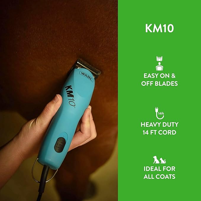 Wahl Professional Animal KM10 2-Speed Brushless Motor Pet, Dog, and Horse Clipper Kit - Turquoise