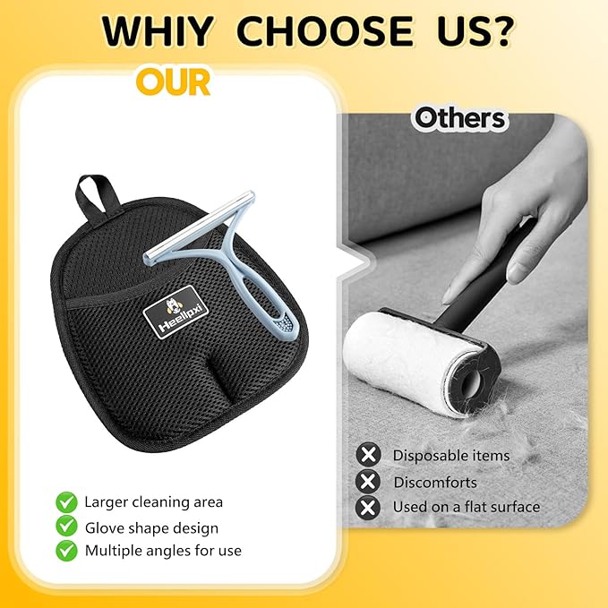 3Pcs Electrostatic Gloves Pet Hair Removal, Pet Hair Remover Glove, Washable Reusable Dogs Cats Hair Gloves for Furniture Bed Sheets Couch Clothes Carpet Car