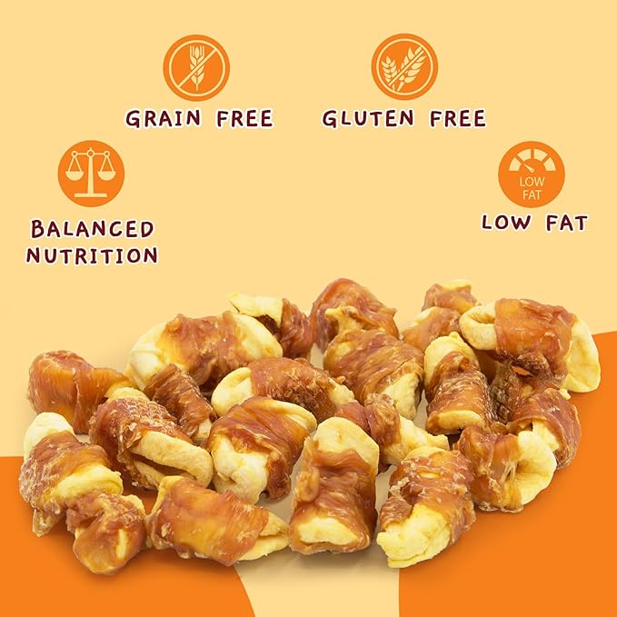 Jungle Calling Dog Treats, Skinless Chicken Wrapped Apple Treats, Gluten and Grain Free, Chewy Dog Bites for Balanced Nutrition, 10.6oz