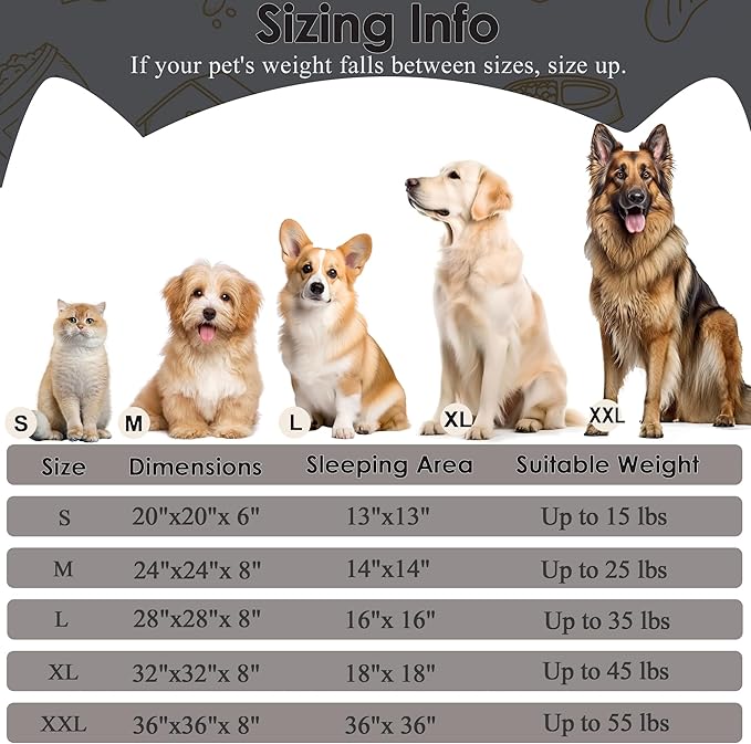 Extra Large Dog Beds, 36 Inch Human Dog Anxiety Relief Squishmallow Comfort Bed, Indestructible & Chew Proof Pet Beds (Dark Grey)