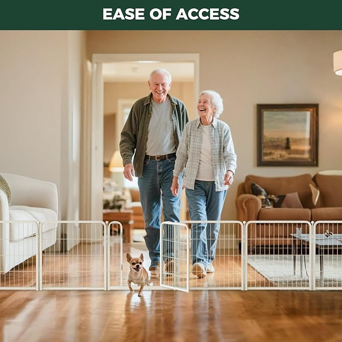 FXW Homeplus Unleashed Indoor Dog Playpen - Stress-Free and Safe Play, Heavy Duty 24 Inch 16 Panels with Connectors (Pack of 2) for Puppy and Small Dogs, White│Patented