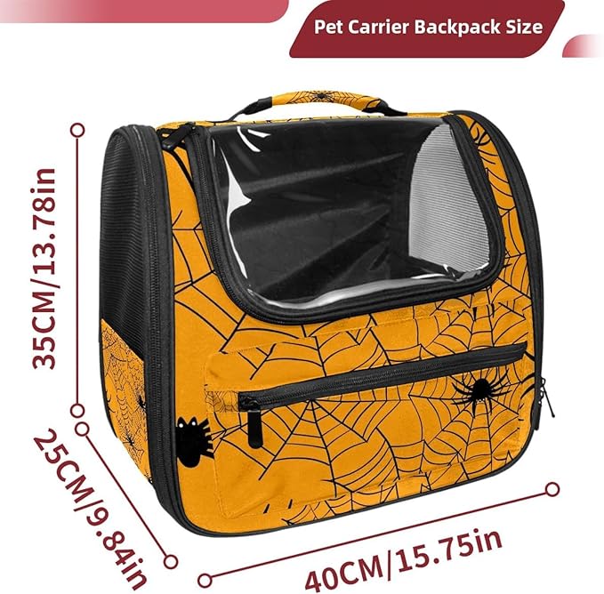 Spider Web 4 Pet Travel Carrier Soft Sided Portable Bag for Cats, Small Dogs, Kittens or Puppies