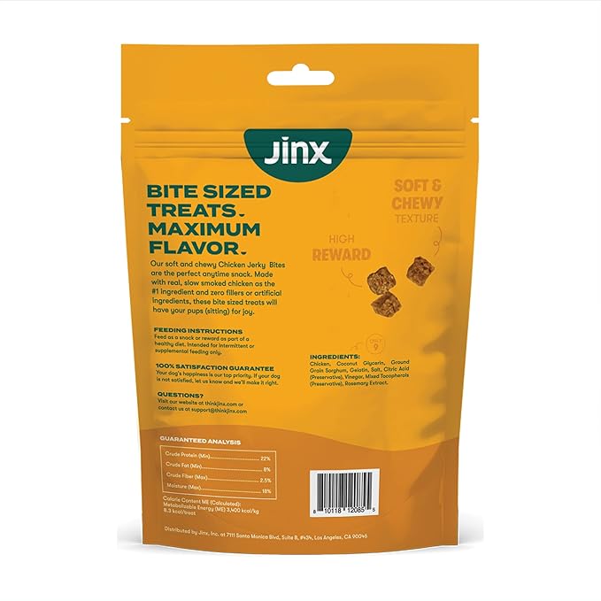 Jinx Chicken Bites Jerky Dog Treats - Soft & Chewy, All Natural Dog Jerky Treats with Cage-Free Chicken - Pet Products for All Dogs (Puppies, Adults & Seniors) - 15oz