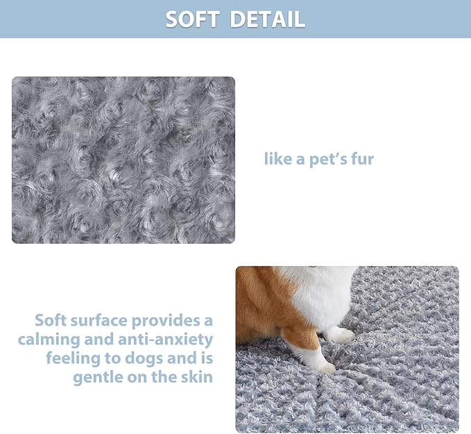 WNPETHOME Orthopedic Large Dog Bed, Extra Large Waterproof Dog Bed with Removable Washable Cover & Anti-Slip Bottom,Egg Crate Foam Pet Bed Mat,Soft Rose Plush Pet Crate Mat