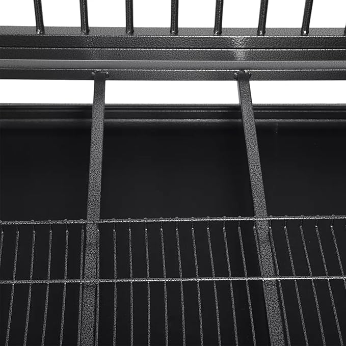 Indestructible Dog Crate Cage Kennel, 47 inches, High Anxiety Dog Crate with Removable Trays, Wheels and Double Door, for Medium and Large Dogs