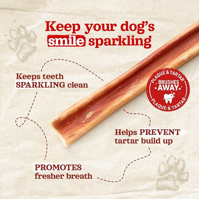 Natural Farm Gullet Sticks (4-5 Inch, 25 Pack), Grain-Free, Preservative-Free & Fully Digestible Beef Esophagus – Gentle Yet Effective Fun - Best for Light, Pups & Senior Chewers