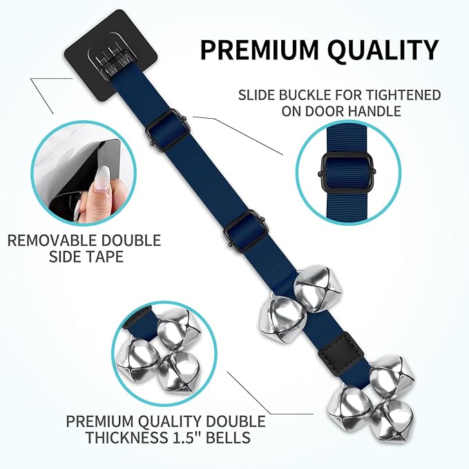 COOYOO Dog Doorbells, Adjustable Potty Training Dog Bells, Upgraded for Training Your Puppy The Easy Way, Premium Quality Housetraining Hanging Bell-5 Extra Large Loud 1.5 DoorBells