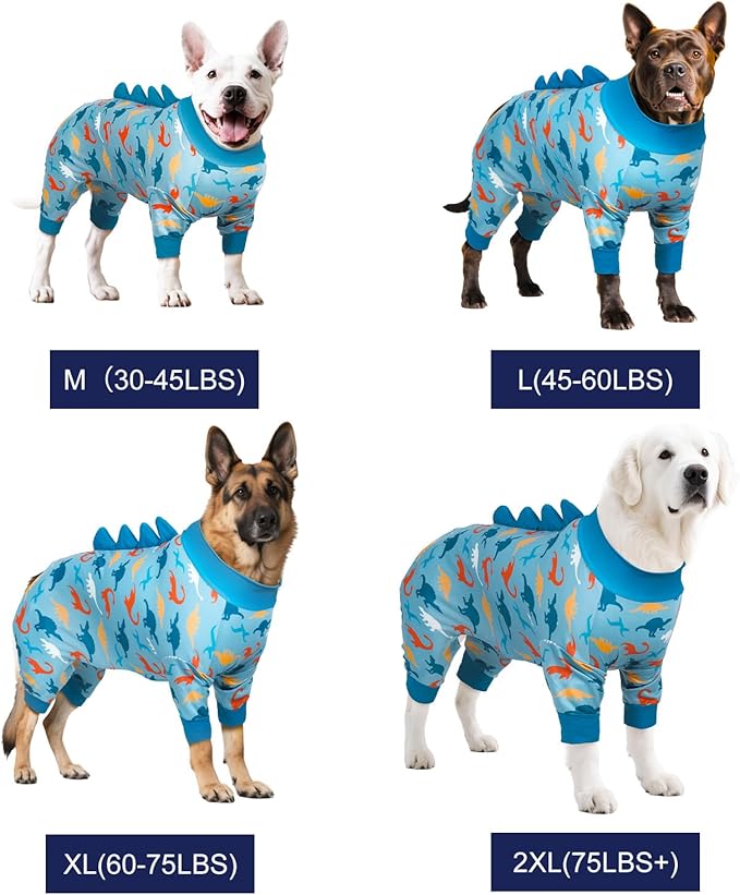 Dog Pajamas Large Size, Big Dog Onesie Clothes, Anti Shedding and Licking, Post Surgery Recovery Pet Pjs, Cotton Soft Material Stretchable Pet Pajamas U-COSP07XL