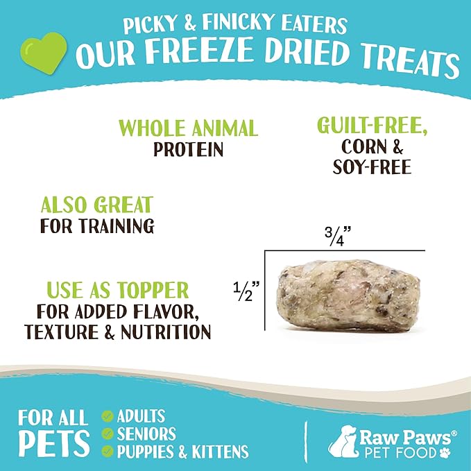 Raw Paws Freeze-Dried Green Beef Tripe for Dogs & Cats, 8-oz - Made in USA - Raw Freeze Dried Dog & Cat Treats - Free-Range Cows - Grain & Wheat Free