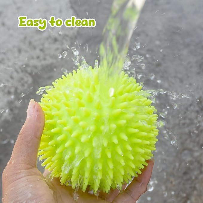 Indestructible Squeaky Dog Toys for Aggressive Chewers, Interactive Spike Dogs Balls Toys for Medium Large Dogs, Durable Floating Dog Toy Ball for Outdoor Play