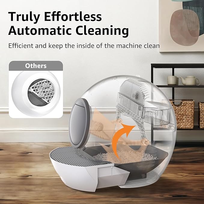 Self Cleaning Litter Box, Automatic Litter Box Self Cleaning for Multiple Cats, Extra Large Robot Cat Litter with Safety Sensor Protection, Odor Removal, Smart APP Control, Litter Tracking Pedal