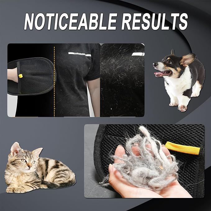 2025 Upgraded Pet Hair Removal Glove for Cats & Dogs - Efficient Grooming & De-Shedding Tool, Reusable Hair Remover for Easy Cleaning（1PCS）