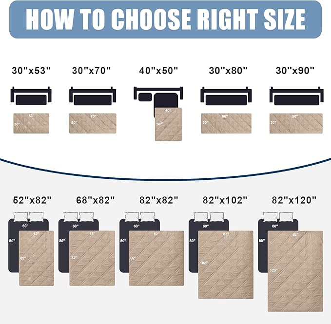 Smiry Waterproof Dog Blanket, Reversible Dog Bed Cover Pet Blanket, Soft Pet Couch Covers for Sofa Washable, Bed Couch Sofa Furniture Protector for Puppy Cat Kids (30"x80", Taupe/Beige)