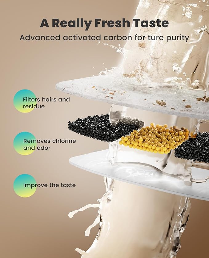 oneisall Cat Water Fountain, 3.5L/118oz Battery Operated Pet Fountain Stainless Steel, Automatic Water Fountains for Cats Indoor, Rechargeable (Hale 3.5L Black Color)