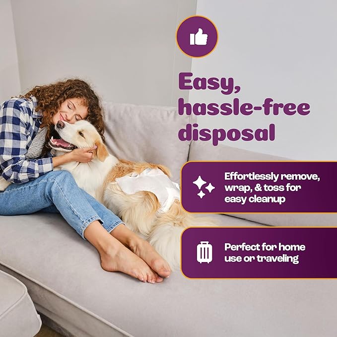Inspire Pet Care Dog Diapers Female Dogs | Bulk Value Doggie Incontinence, Accidents, for Heat, Pee or Period and Housebreaking (X-Large (56 Count))