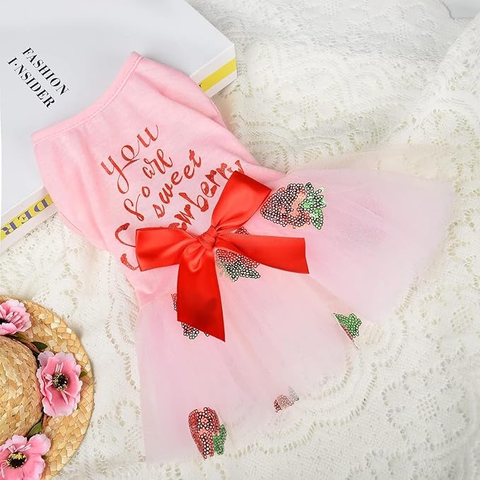 Dog Clothes for Small Dogs Girl, Spring Pet Dress Puppy Princess Tutu Cute Puppy Tulle Dresses Pet Clothes Cat Apparel Chihuahua Yorkshire Outfits