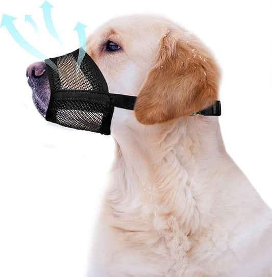 Dog Muzzle Medium Sized Dogs – Soft Air Mesh Muzzle for Medium Sized Dog | Muzzles for Dogs | Mussle to Stop Biting, Barking and Chewing Perfect for Small to Large Doge