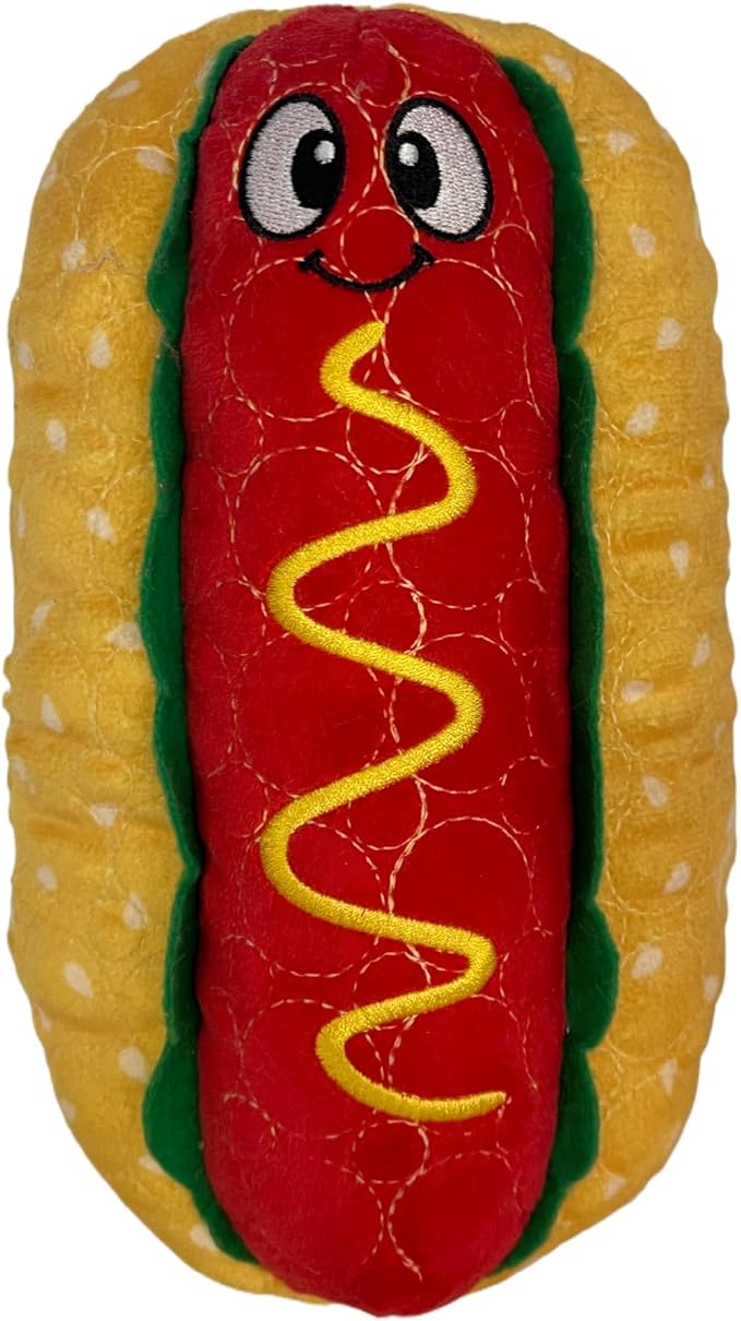 Bite Force - Durable & Strong Dog Toy Wieny Wiggle with Squeaker, Kevlar-Reinforced Seams for Aggressive chewers- red.