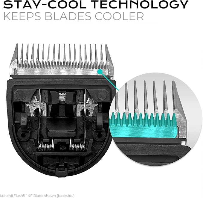 Kenchii Professional Dog Clipper Blade Flash 5 Pet Hair Clipper - Detachable Stainless Steel Blades for Dog Grooming - Hair Clippers & Accessories Pet Shaving Blades. (KEFB5-7F)