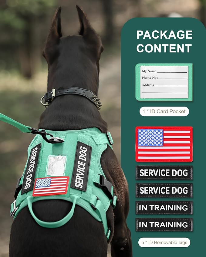 FAYOGOO Tactical Dog Harness for Large Medium Dogs - Mesh Breathable Dog Harness Escape Proof with Handle - No Pull Military Service Dog Vest with Removable Patches for Walking,Training,Hiking