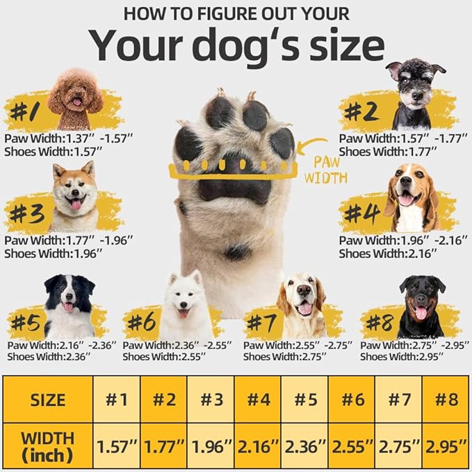 Hcpet Dog Shoes, Dog Boots for Large Dogs, Waterproof Dog Booties Paw Protector for Summer Hot Pavement, Winter Snowy Day, Outdoor Walking, Indoor Hardfloors Anti Slip Sole Black Size 7