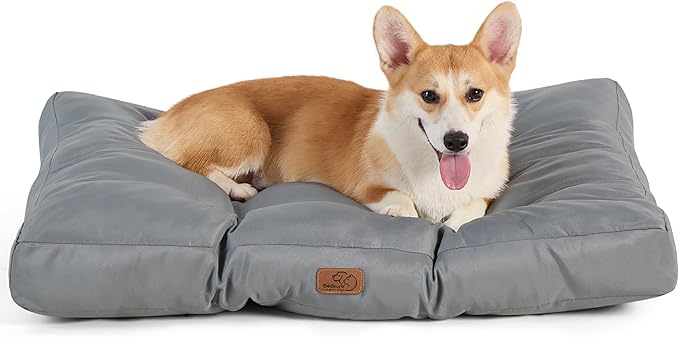 Bedsure Dog Bed Medium Size Dogs - Washable Pet Bed Mattress with Oxford Fabric, Water Resistant Flat Pet Pillow Cushion for Medium Dog Crate, 30x20x4, Grey