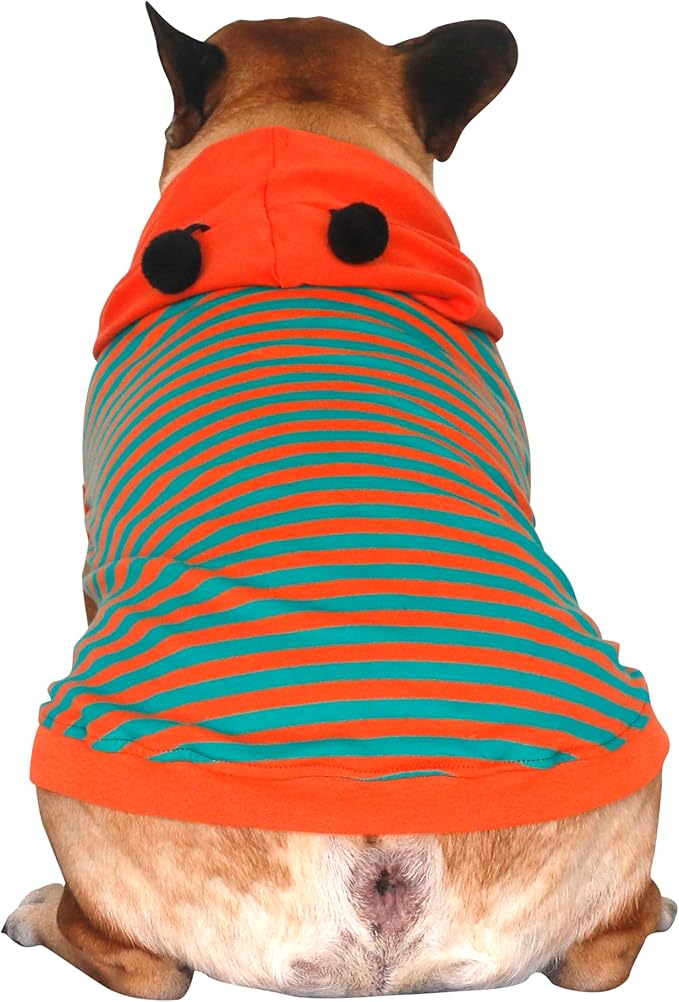 iChoue English Bulldog Bee Honeybee Bumblebee Caterpillar Insect Halloween Costumes Hoodies Sleeveless Clothes Outfits Cosplay Shirts for Dogs Pitbull American Bully - Orange Green, XXLarge