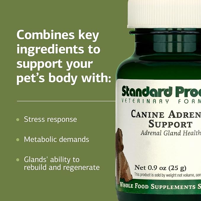 Standard Process Inc. Canine Adrenal Support - Nutritional Canine Supplement for Liver & Kidney Support - Powder Formula to Aid Dog's Adrenal Glands & Health - 25 g