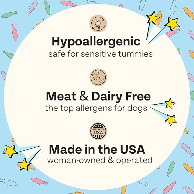 Chippin Fish Jerky Natural Dog Training Treats | Made in USA, Grain-Free, Hypoallergenic & Human-Grade Protein | Puppies & Senior Dogs | Low Fat (4-Pack, Wild-Caught Fish)