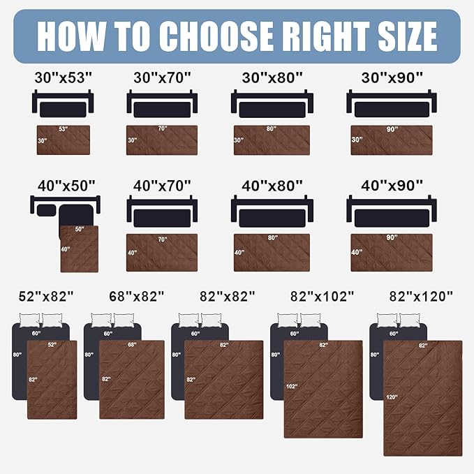 Smiry Waterproof Dog Blanket, Reversible Dog Bed Cover Pet Blanket, Soft Pet Couch Covers for Sofa Washable, Bed Couch Sofa Furniture Protector for Puppy Cat Kids (40"x70", Brown/Beige)