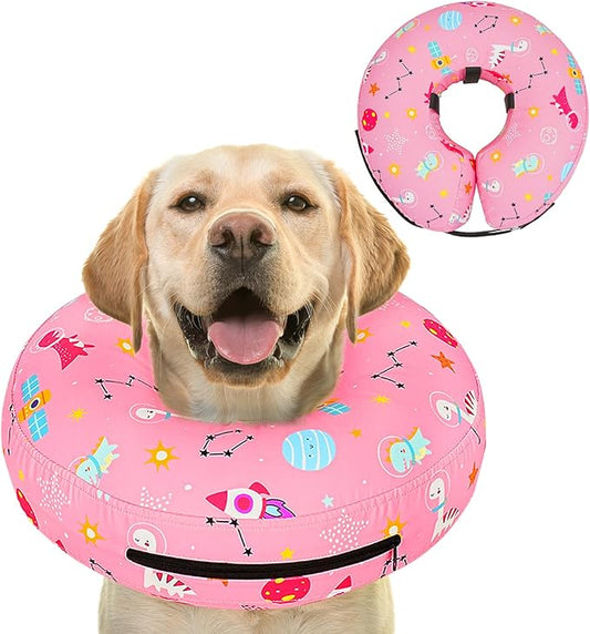 Inflatable Dog Cone Collar for After Surgery, Dog Donut Collar After Surgery, Soft Pet Cone for Small Medium Large Dogs to Stop Licking