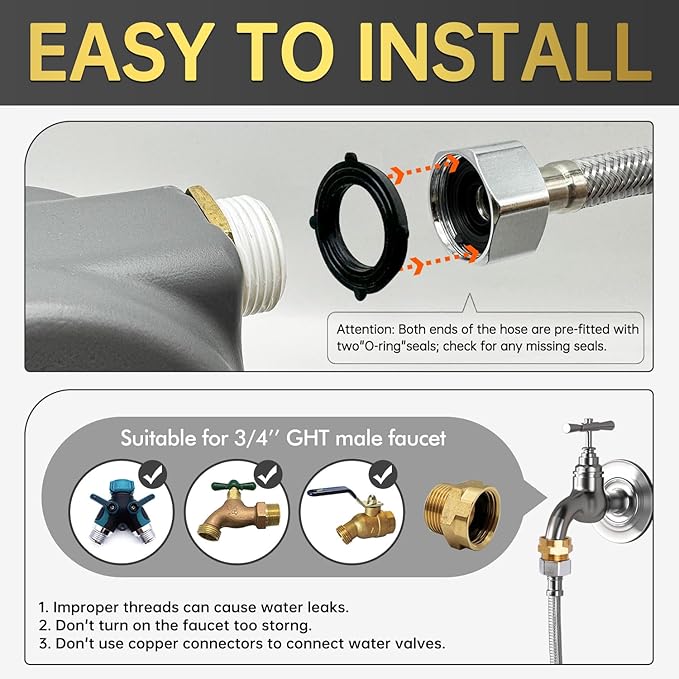 Automatic Dog Water Bowl Dispenser Patented 70OZ Water Dispenser for Dogs 2L Water Bowl Fit 3/4in GHT Male Faucet Outdoor Automatic Water Bowl Include Automatic Water Fill Valve Adapter 5ft Water Hose