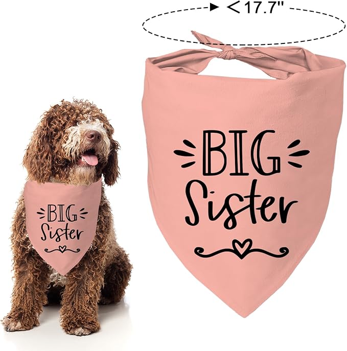 Big Sister Dog Bandanas, Pet Dog Triangle Scarf for Small Medium Large Pet, Baby Announcement Dogs Bandana Pets Scarf (Big Sister)