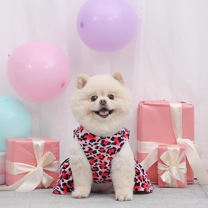 CuteBone Velvet Dog Dresses for Small Dogs, Stylish & Soft Fabric, Comfortable Fit for Everyday Wear, Perfect for Special Occasions NCVA10S