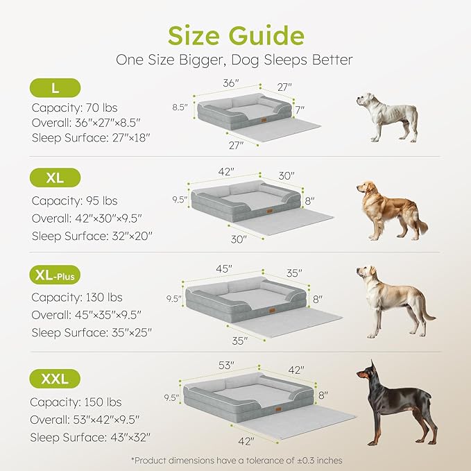 Jumbo Dog Bed for Extra Large Dogs, Orthopedic Dog Beds with Cooling Gel Memory Foam, Waterproof Pet Bed with Removable Washable Cover, 45" Pet Sofa Couch Dutch Velvet with Blanket Bone Toy