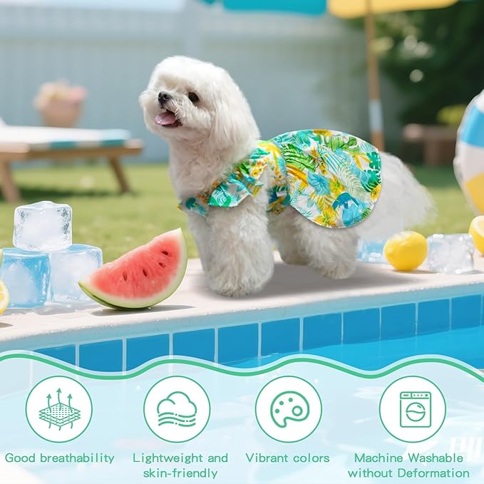 TONY HOBY Dog Dress, Dog Princess Dress with Straps, Pet Summer Dresses Clothes for Small Medium Dogs (Green, L)