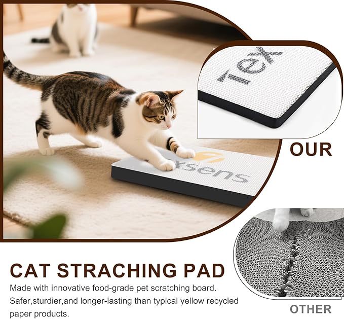 Texsens 3-in-1 Cat Scratcher Art Frame - Interactive Cat Bed & Scratching Pad with Painting Background - Eco-Friendly Decor & Furniture for Cats & Kittens