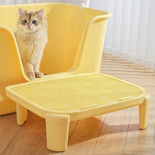 Cat Litter Mat Litter Trapping Mat,19.69"X15.95"X5.90" Litter Box Mat,Waterproof Cat Mats for Litter Large,Easy Clean,Non-Slip,Urine-Proof,Washable (Yellow)